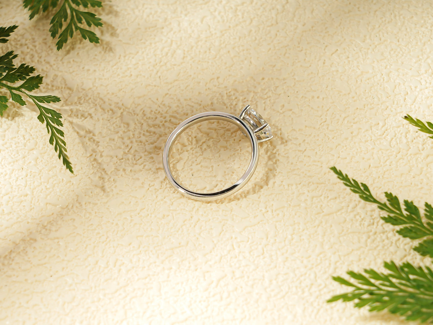 1.0 CT Oval Cut Solitaire Moissanite Engagement Ring