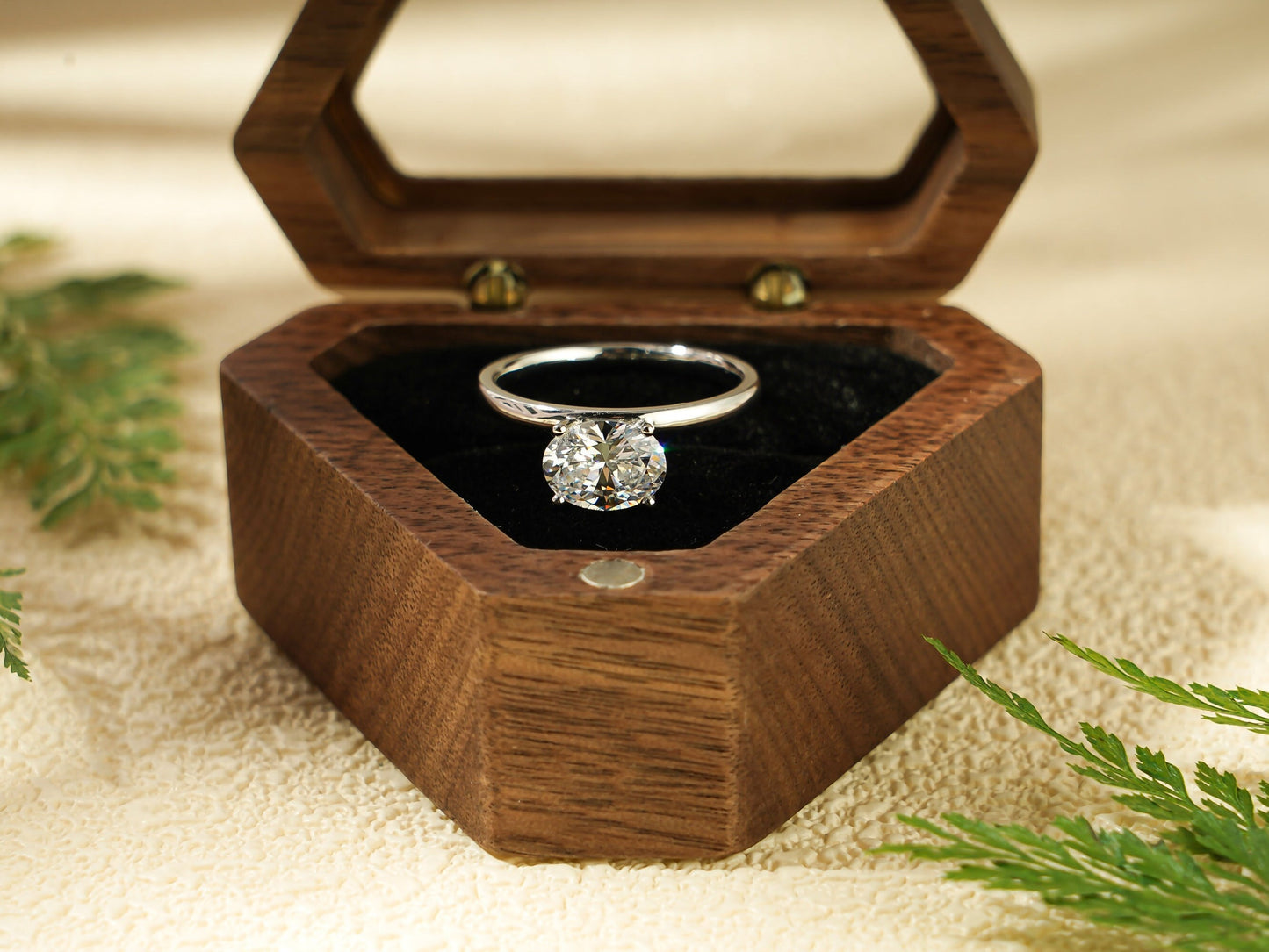 1.0 CT Oval Cut Solitaire Moissanite Engagement Ring