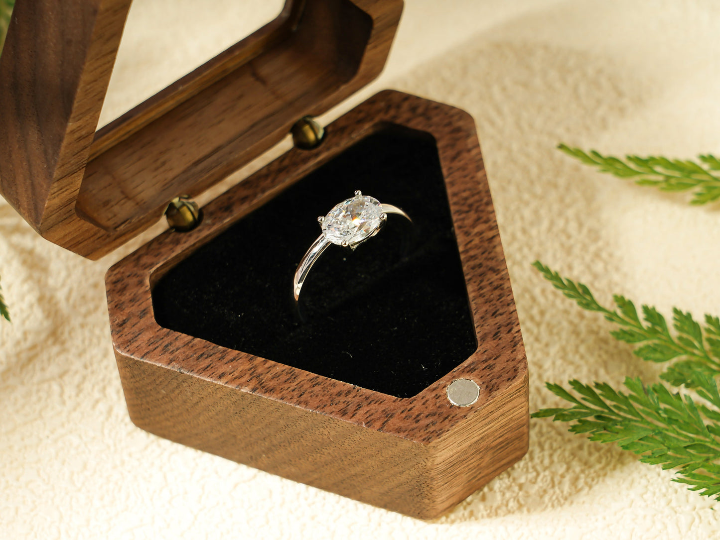 1.0 CT Oval Cut Solitaire Moissanite Engagement Ring