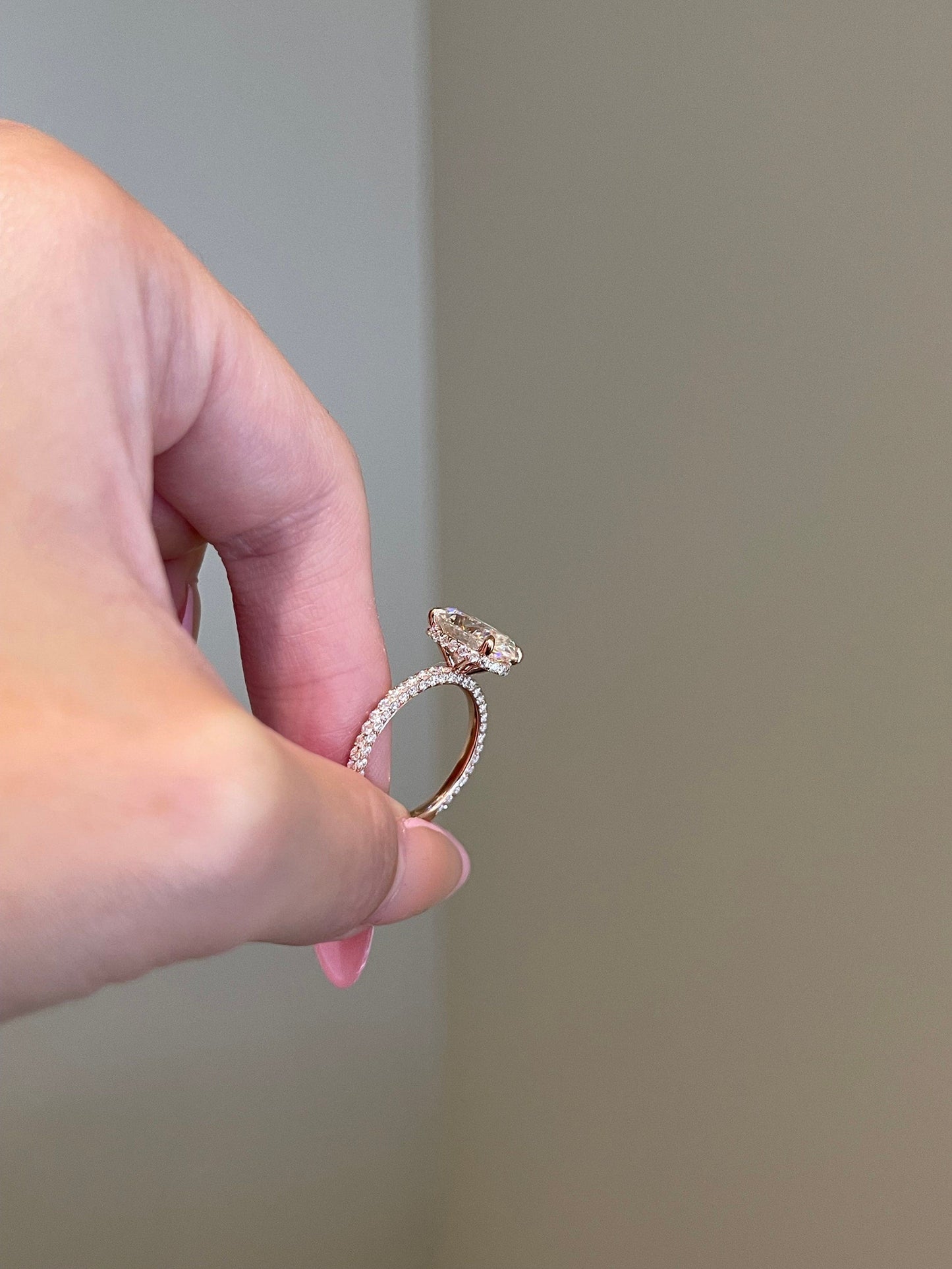 Carol- 3.5 CT Oval Pave Moissanite Ring