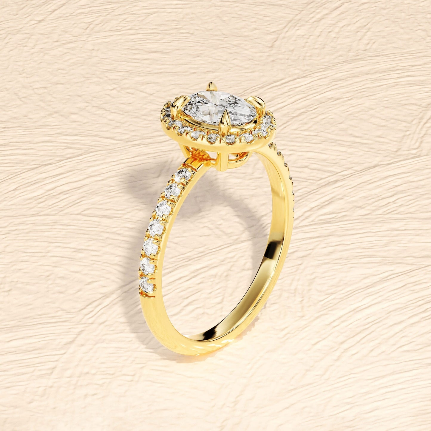 Steven- 1.0 CT-2.0 CT Oval Halo Pave Moissanite Ring