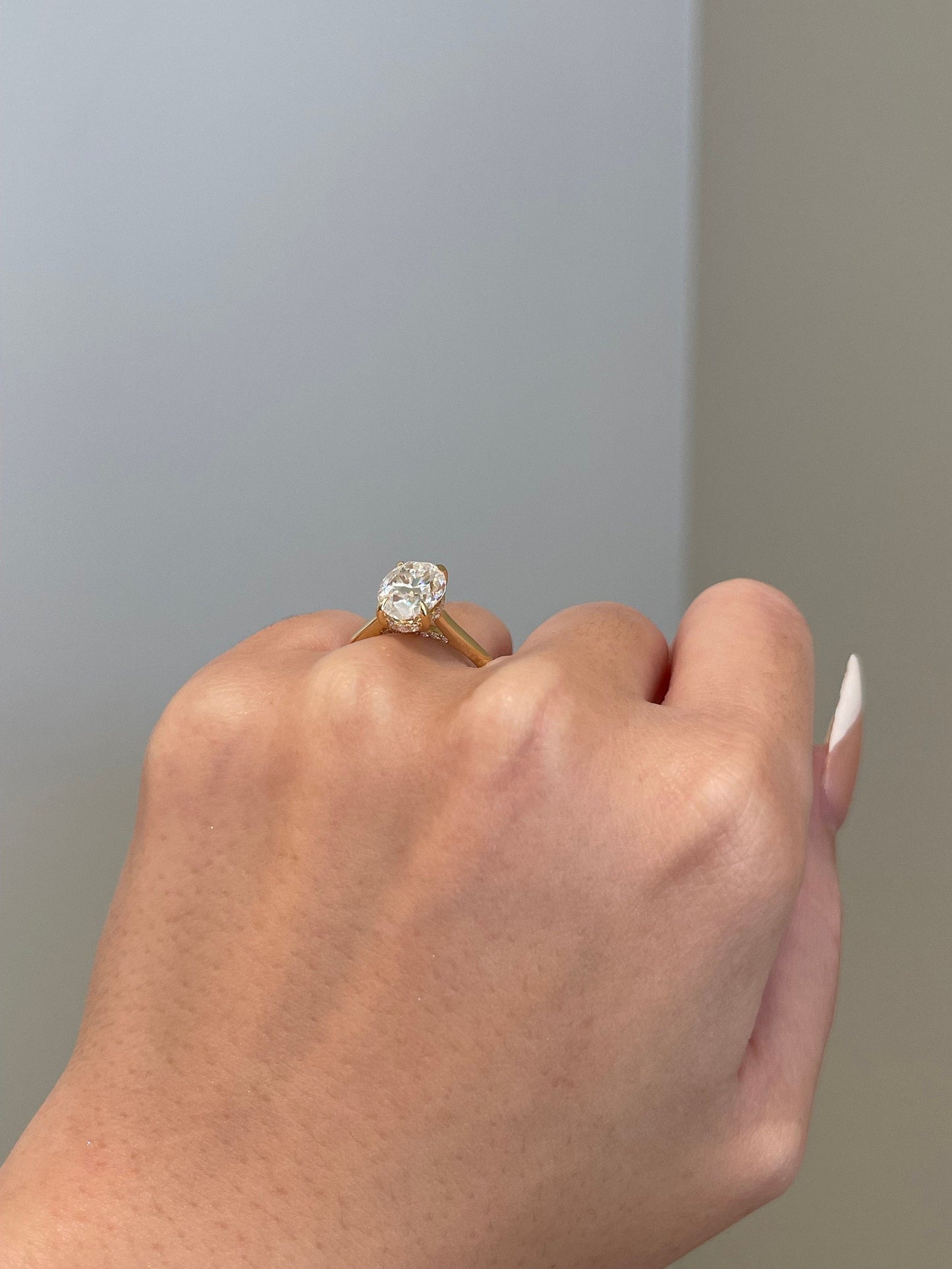 Edward- 3.0 CT Oval Hidden Halo Moissanite Ring