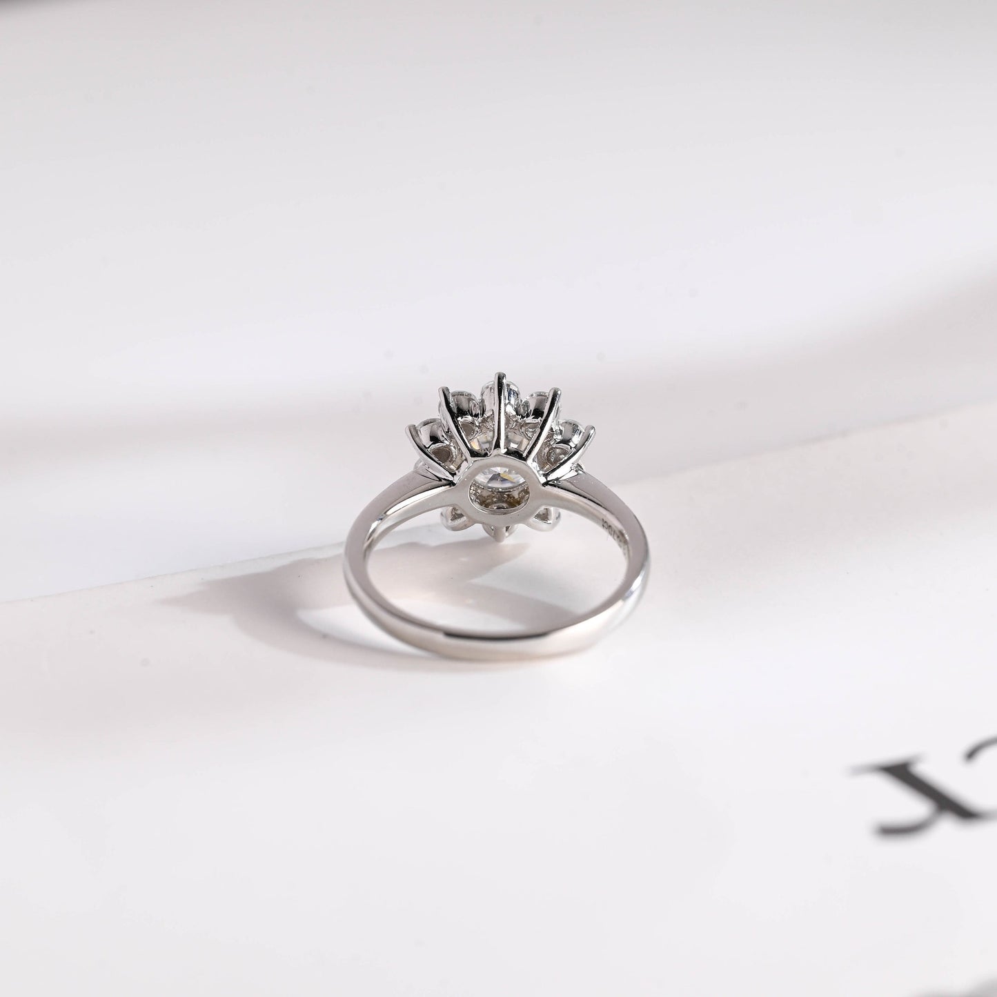 1.5 CT Round Cut Halo Style Moissanite Engagement Ring