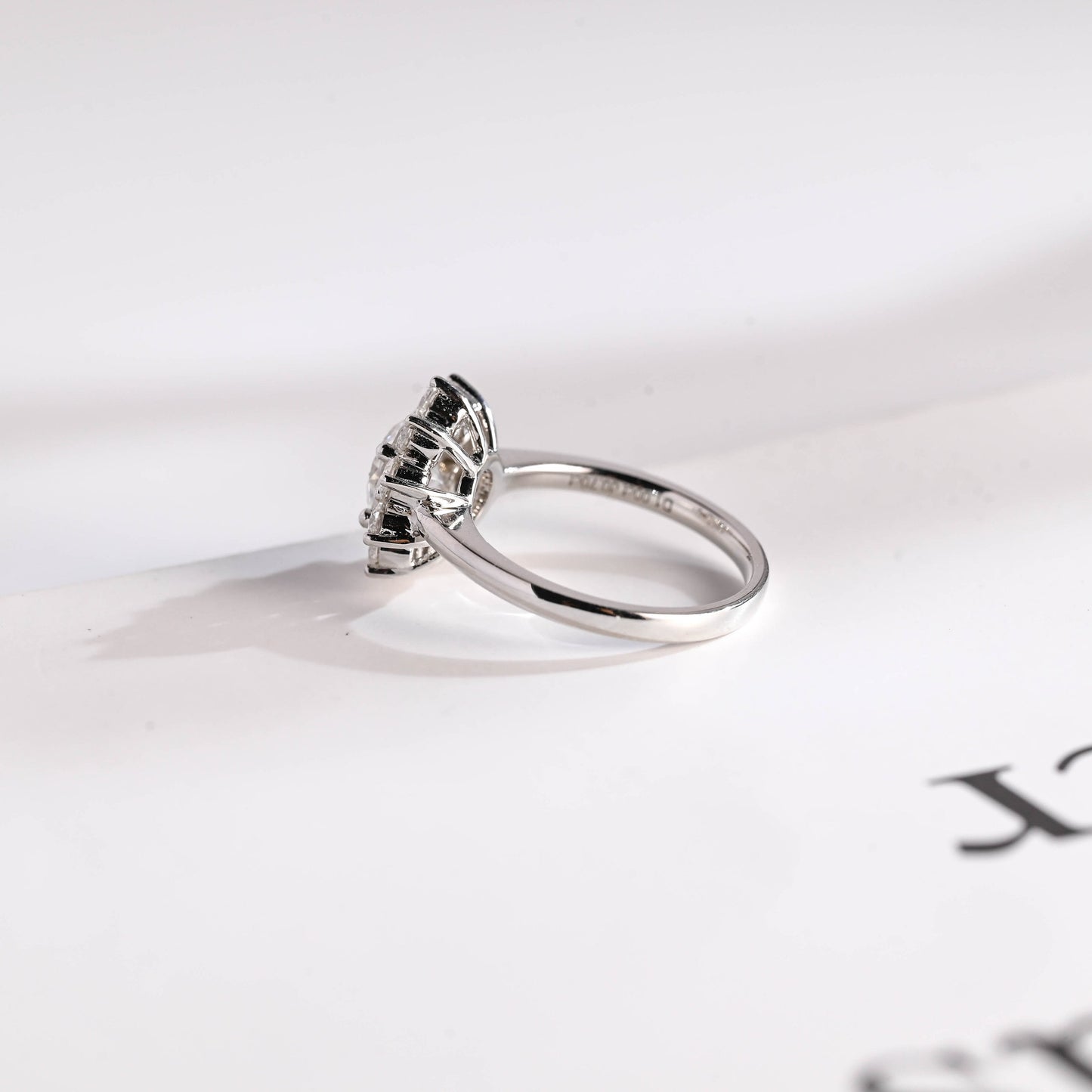 1.5 CT Round Cut Halo Style Moissanite Engagement Ring