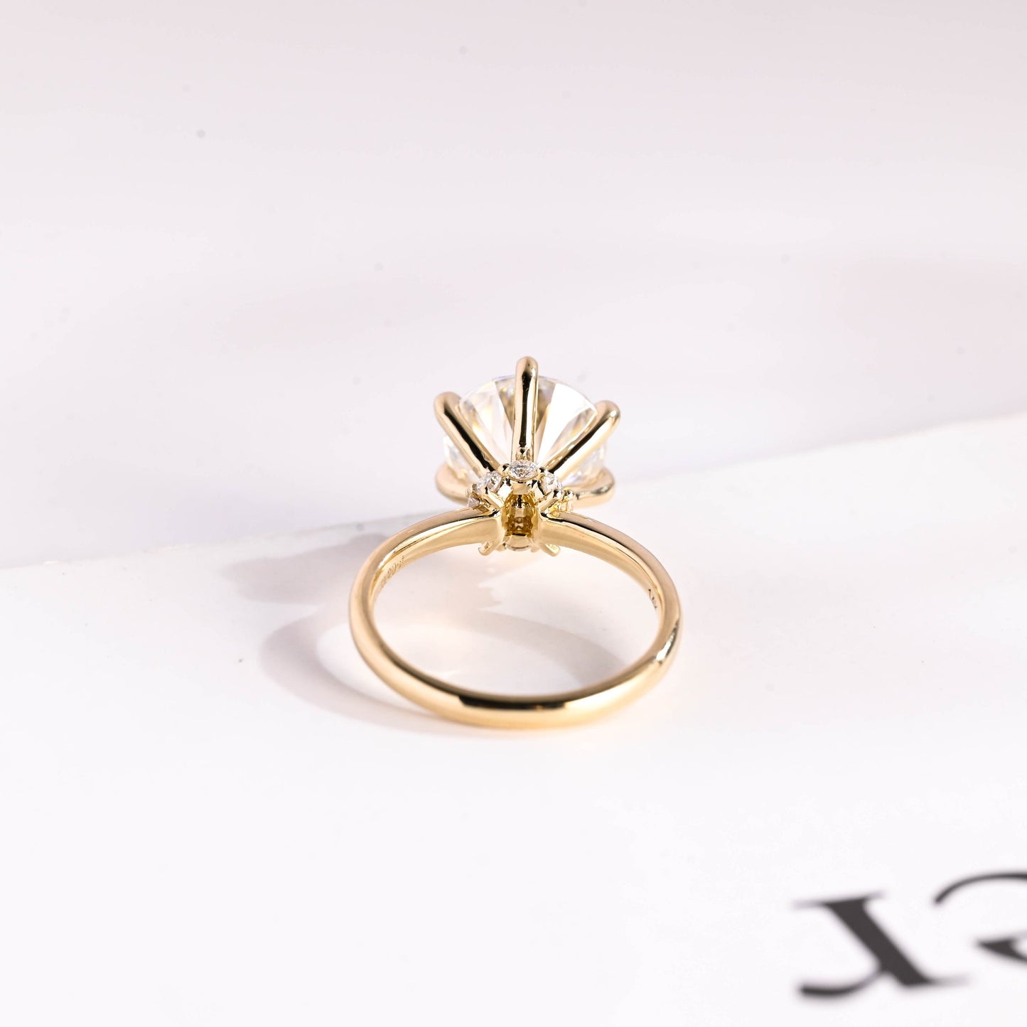 3.0 CT Round Cut Hidden Halo Style Moissanite Engagement Ring