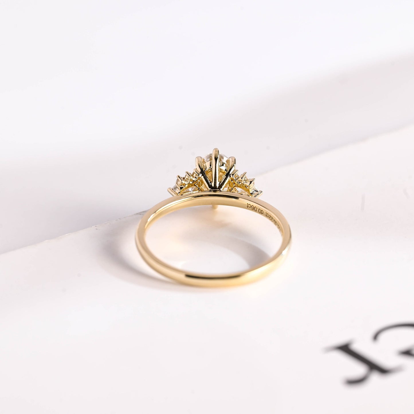 1.5 CT Oval Cut Cluster Moissanite Engagement Ring
