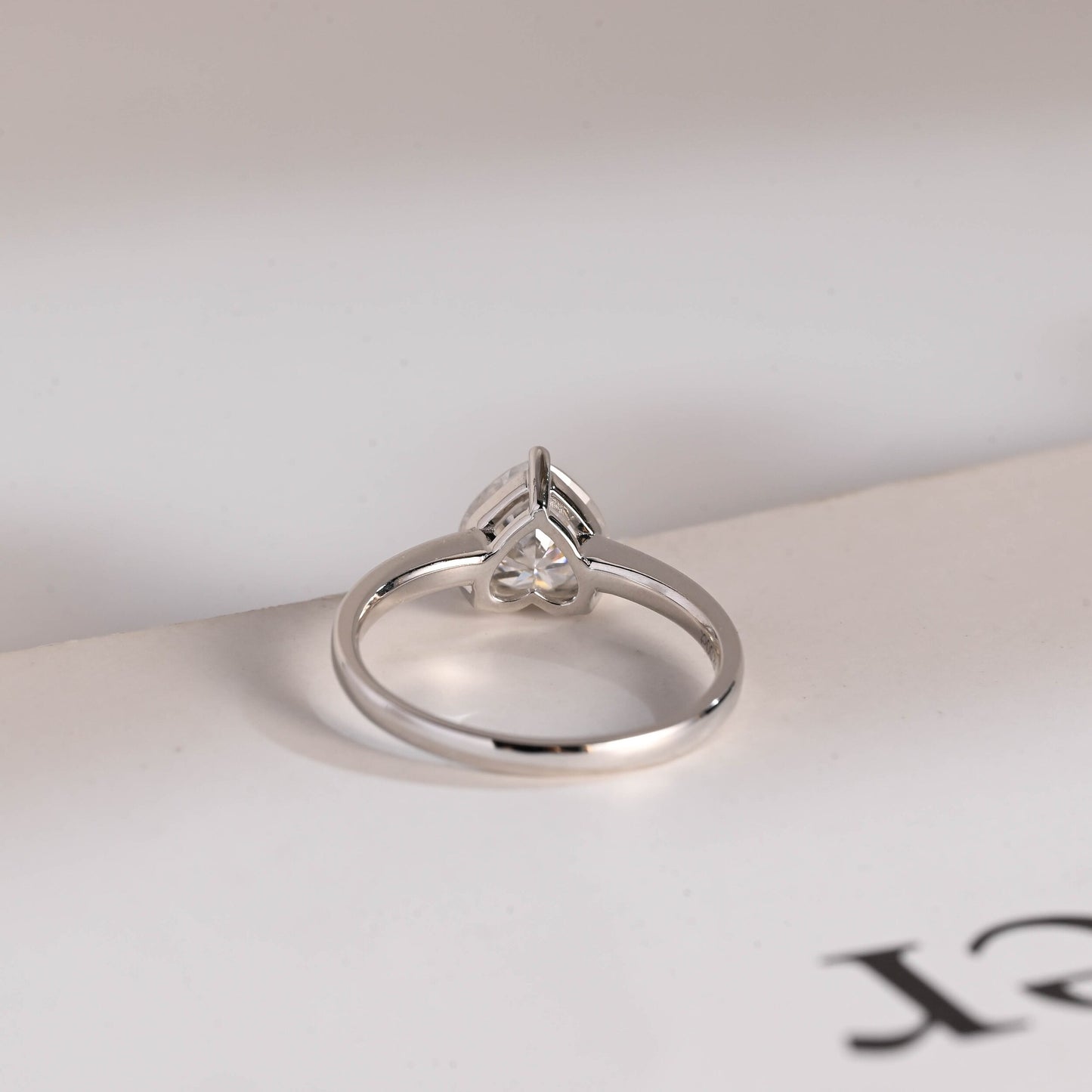 1.0 CT Heart Cut Solitaire Moissanite Engagement Ring
