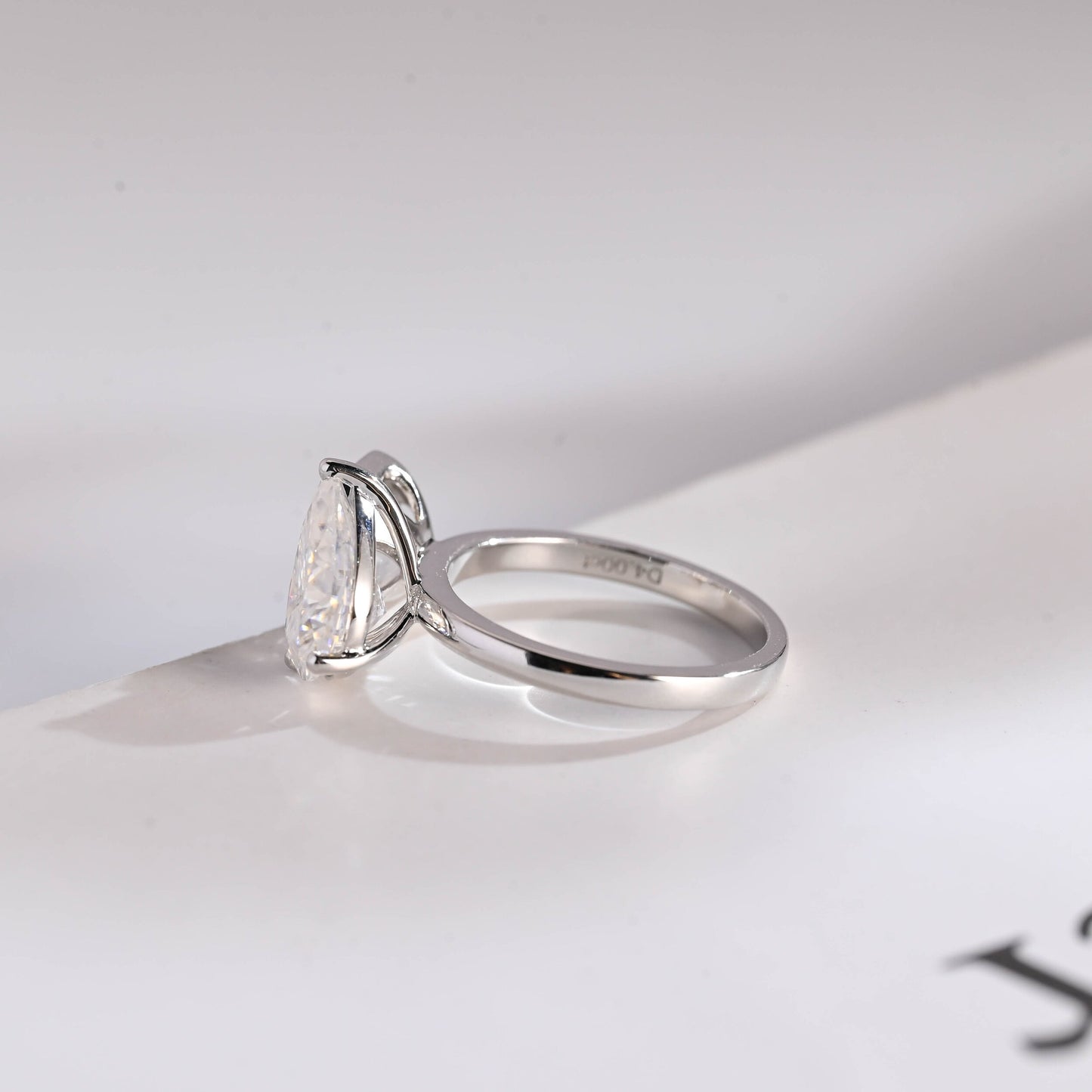 2.0 CT Asscher & Pear Cut Two Stone Moissanite Engagement Ring