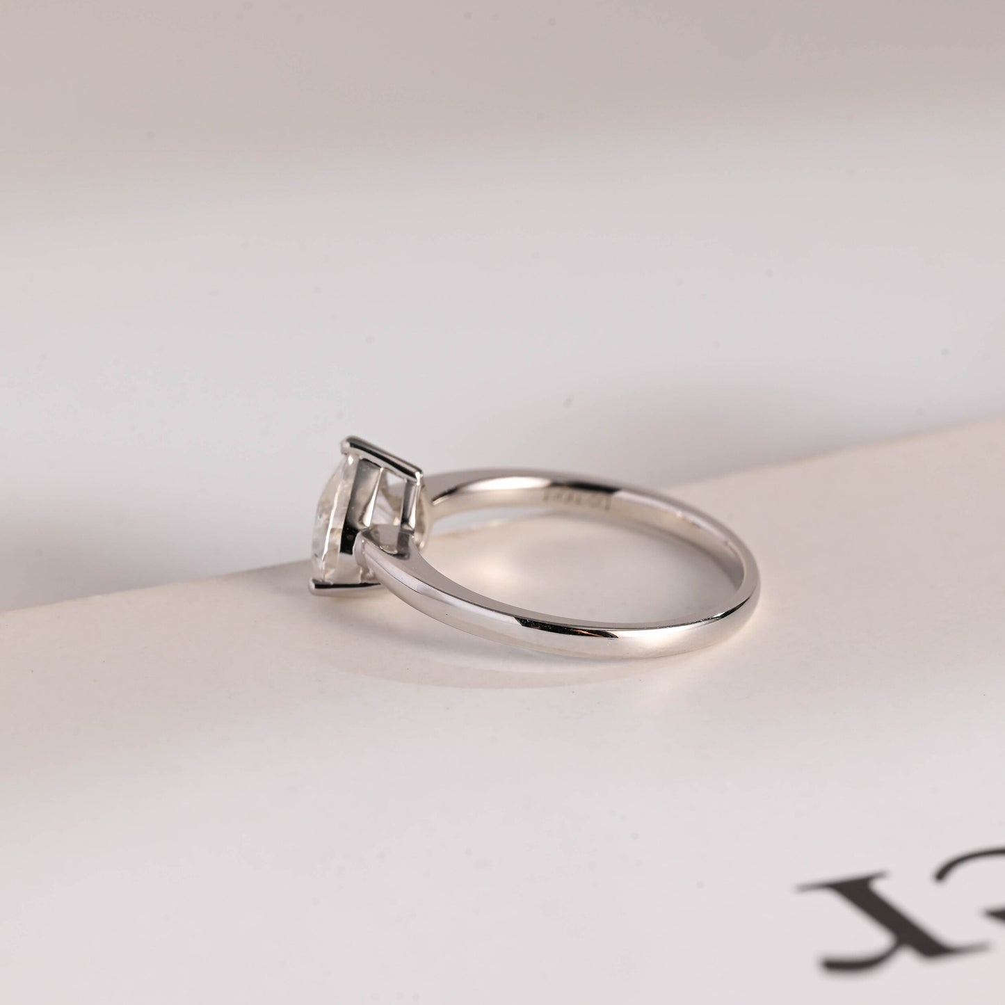 1.0 CT Heart Cut Solitaire Moissanite Engagement Ring