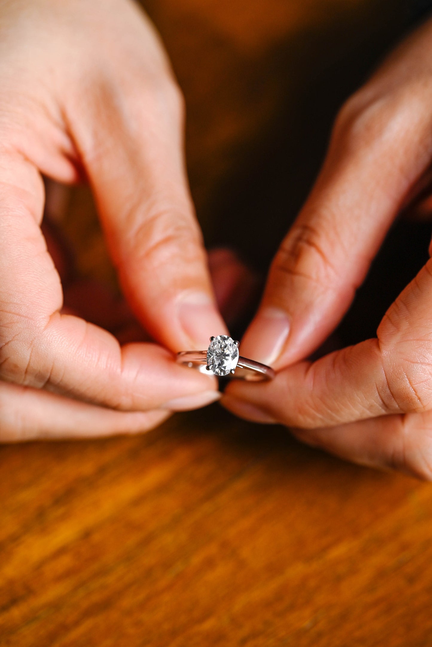 1.5 CT Oval Cut Solitaire Moissanite Engagement Ring