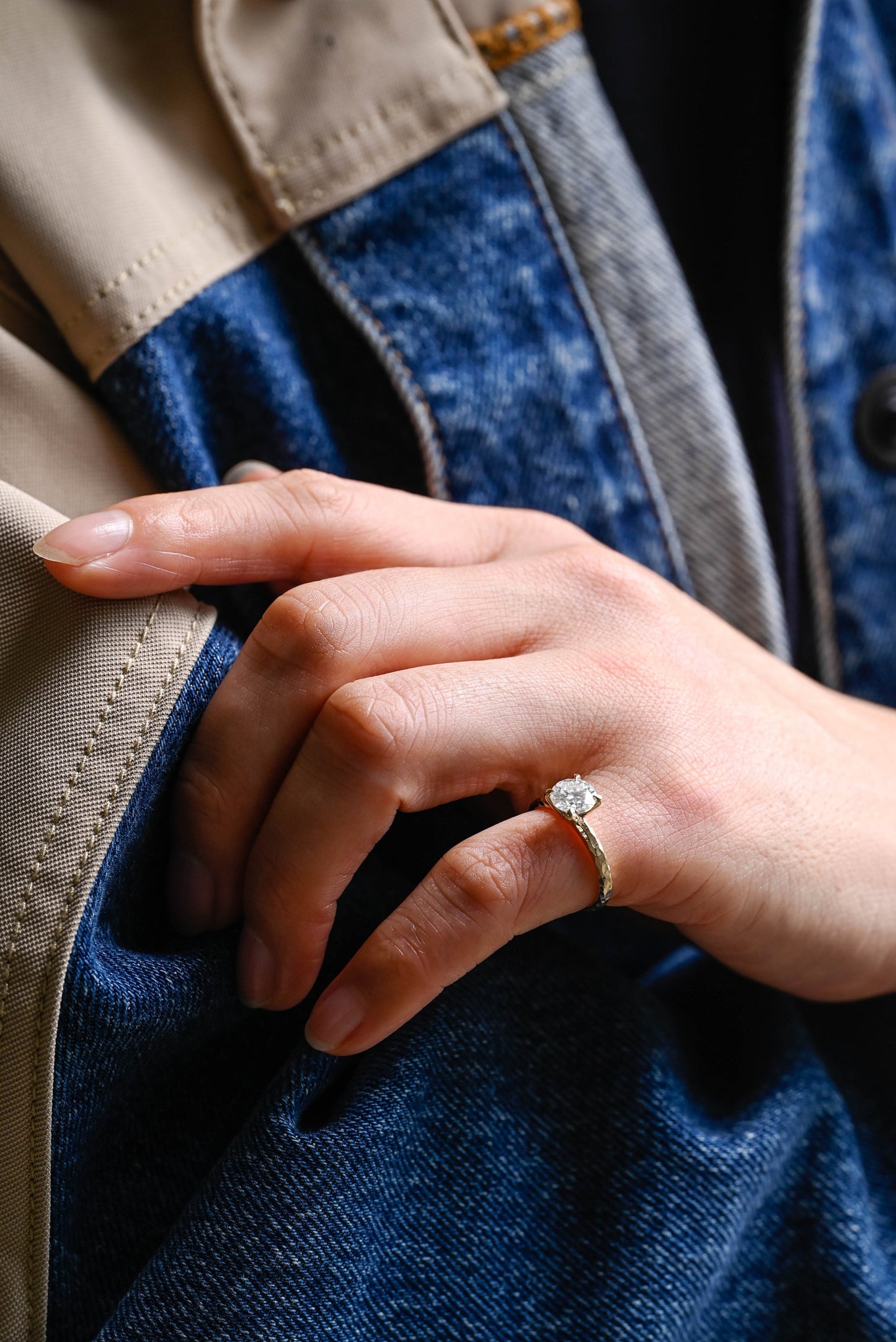 3.0 CT Round Cut Solitaire Moissanite Engagement Ring
