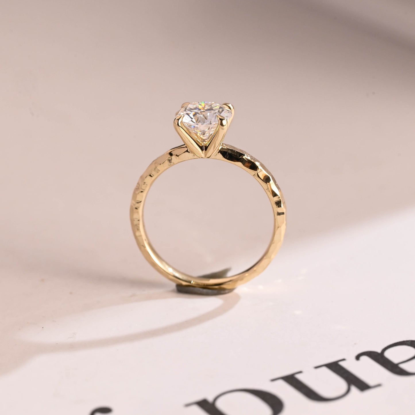 3.0 CT Round Cut Solitaire Moissanite Engagement Ring