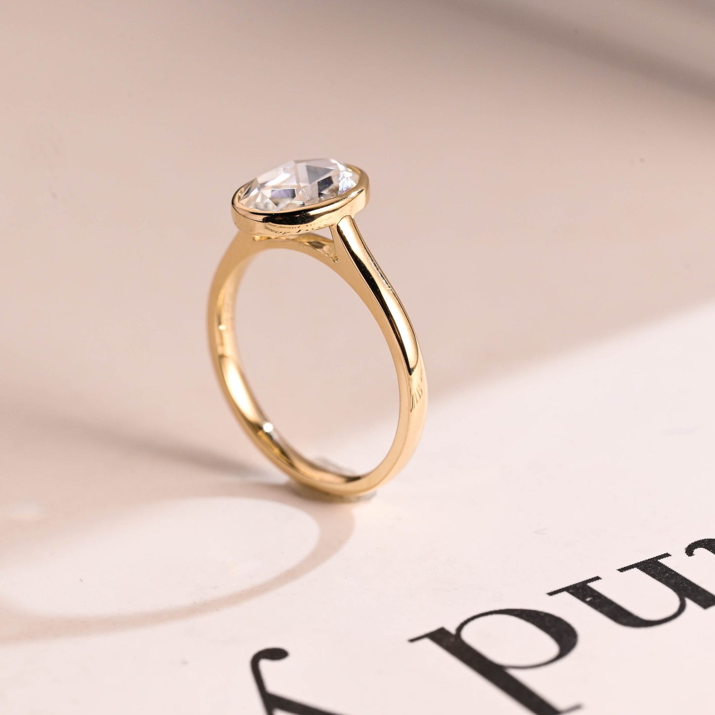 2.5 CT Oval Cut Bezel Moissanite Engagement Ring