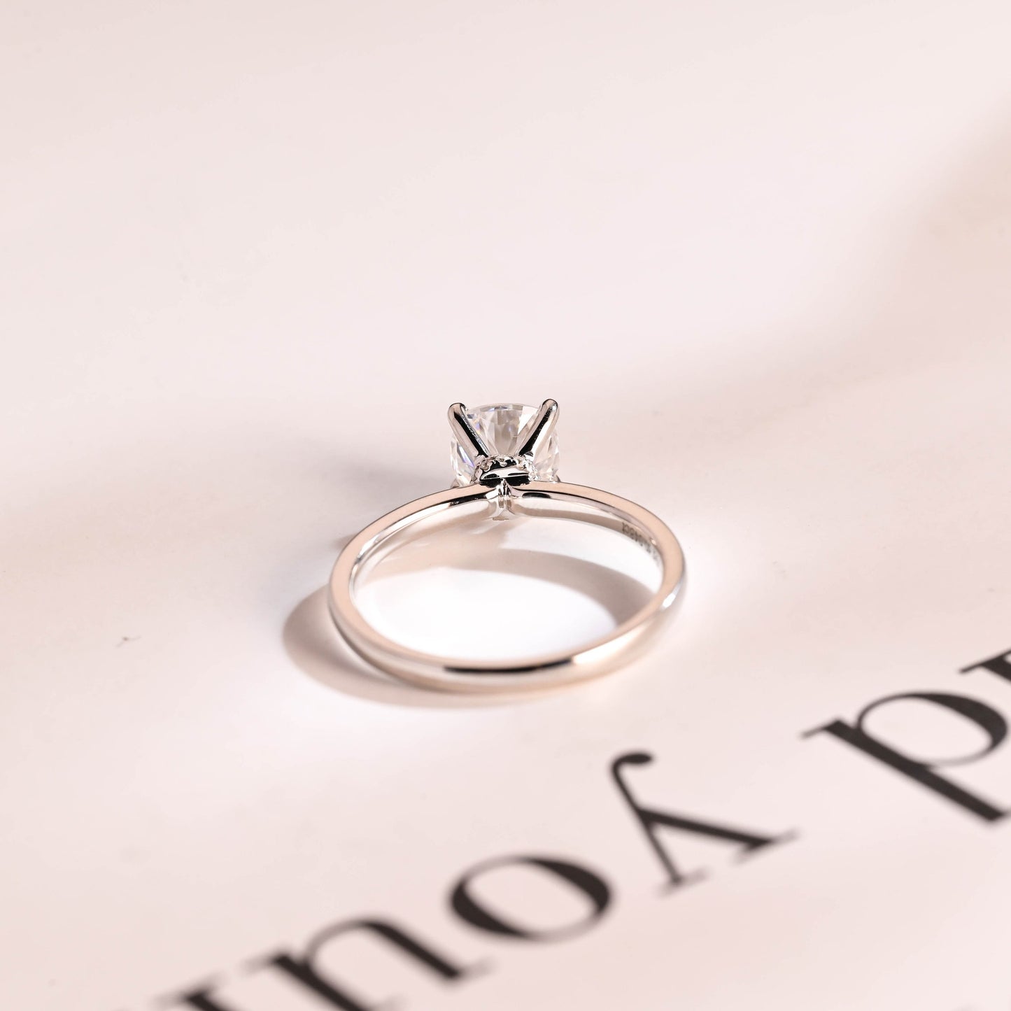3.0 CT Round Cut Hidden Halo Moissanite Engagement Ring