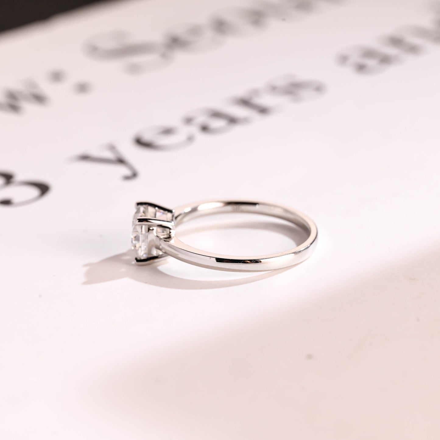 1.0 CT Cushion Cut Solitaire Moissanite Engagement Ring
