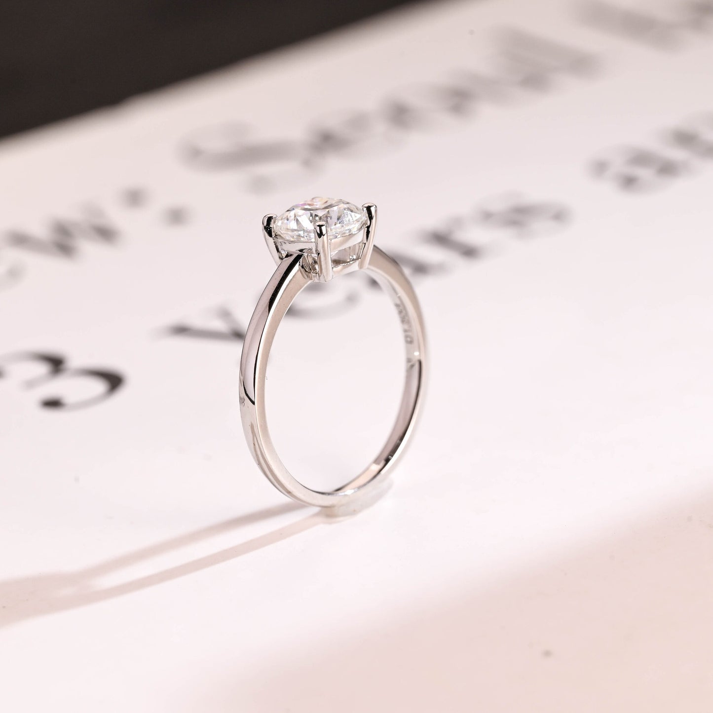 1.0 CT Cushion Cut Solitaire Moissanite Engagement Ring