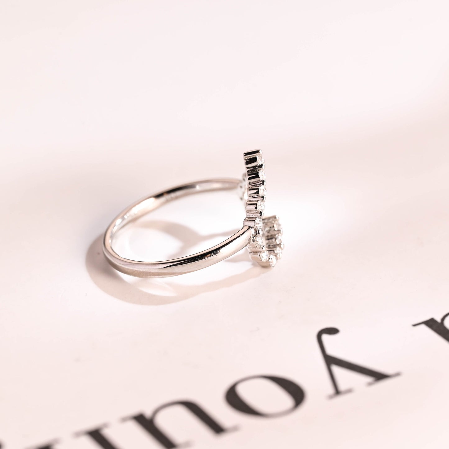 0.30 TCW Round Cut Heart Shaped Moissanite Engagement Ring