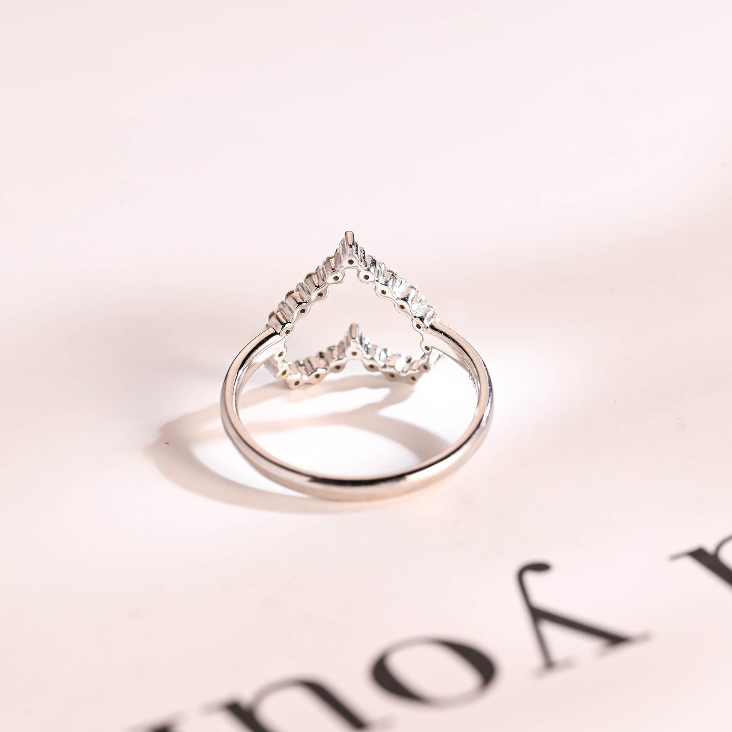 0.30 TCW Round Cut Heart Shaped Moissanite Engagement Ring