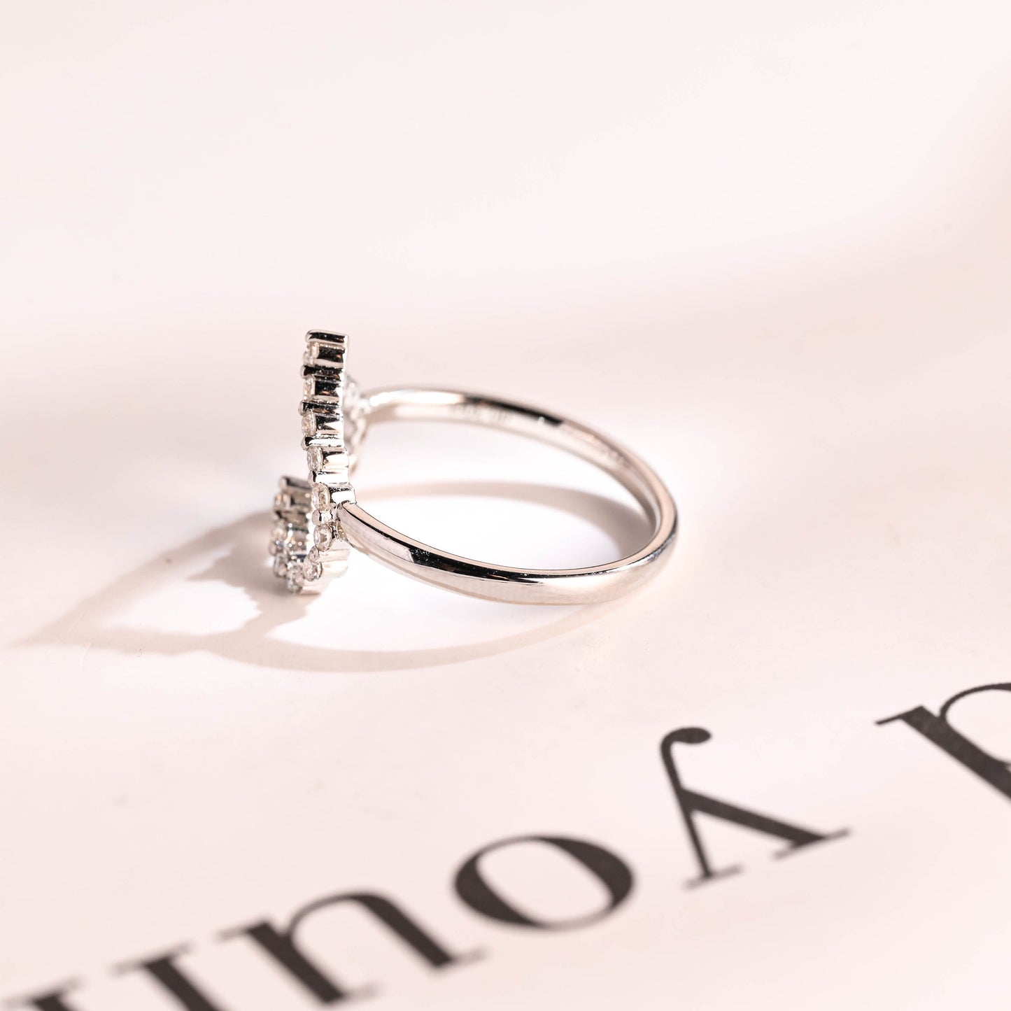 0.30 TCW Round Cut Heart Shaped Moissanite Engagement Ring