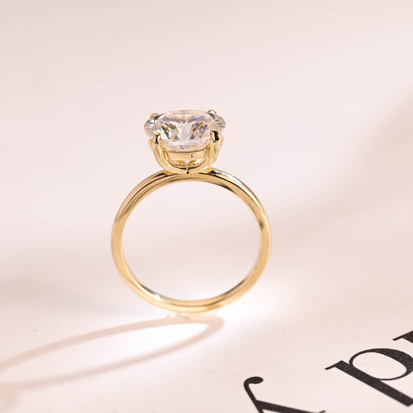 1.7 CT Oval Cut Solitaire Moissanite Engagement Ring