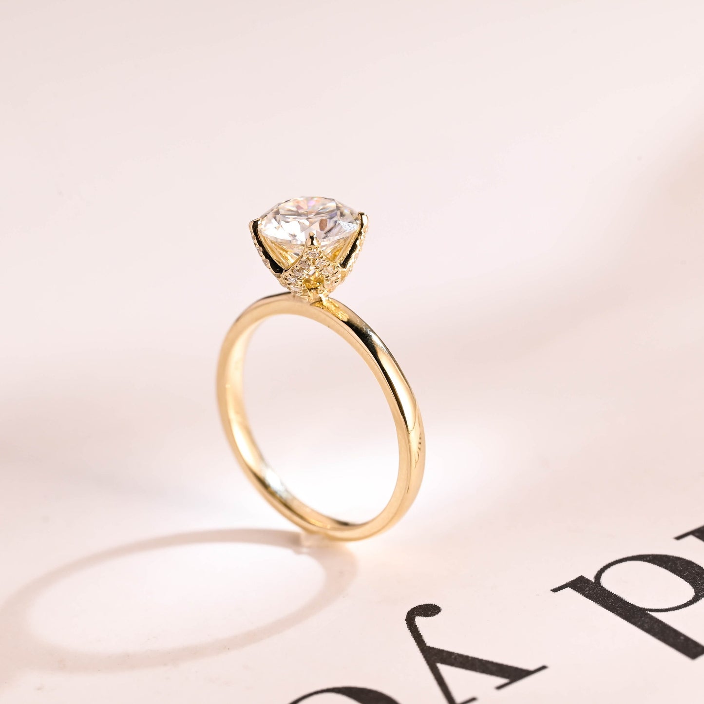 1.2 CT Round Cut Solitaire Moissanite Engagement Ring