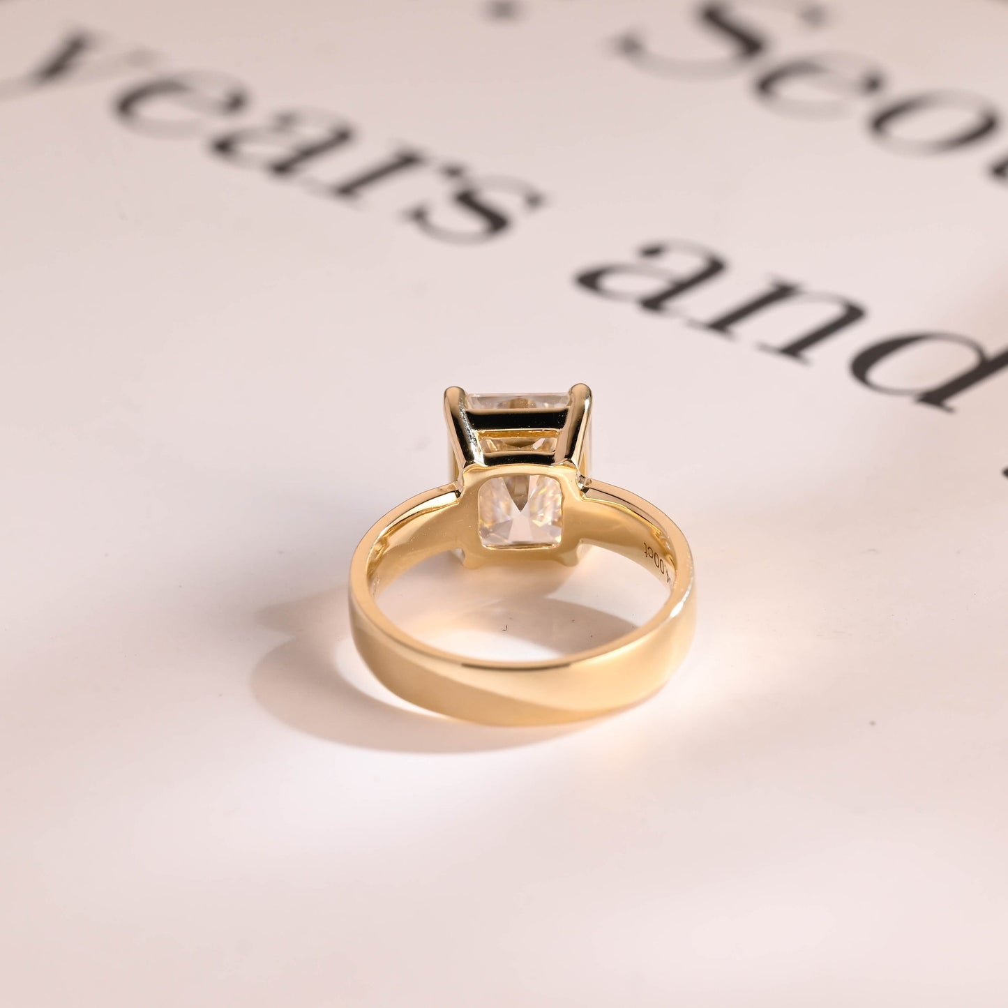 2.5 CT Radiant Cut Solitaire Moissanite Engagement Ring