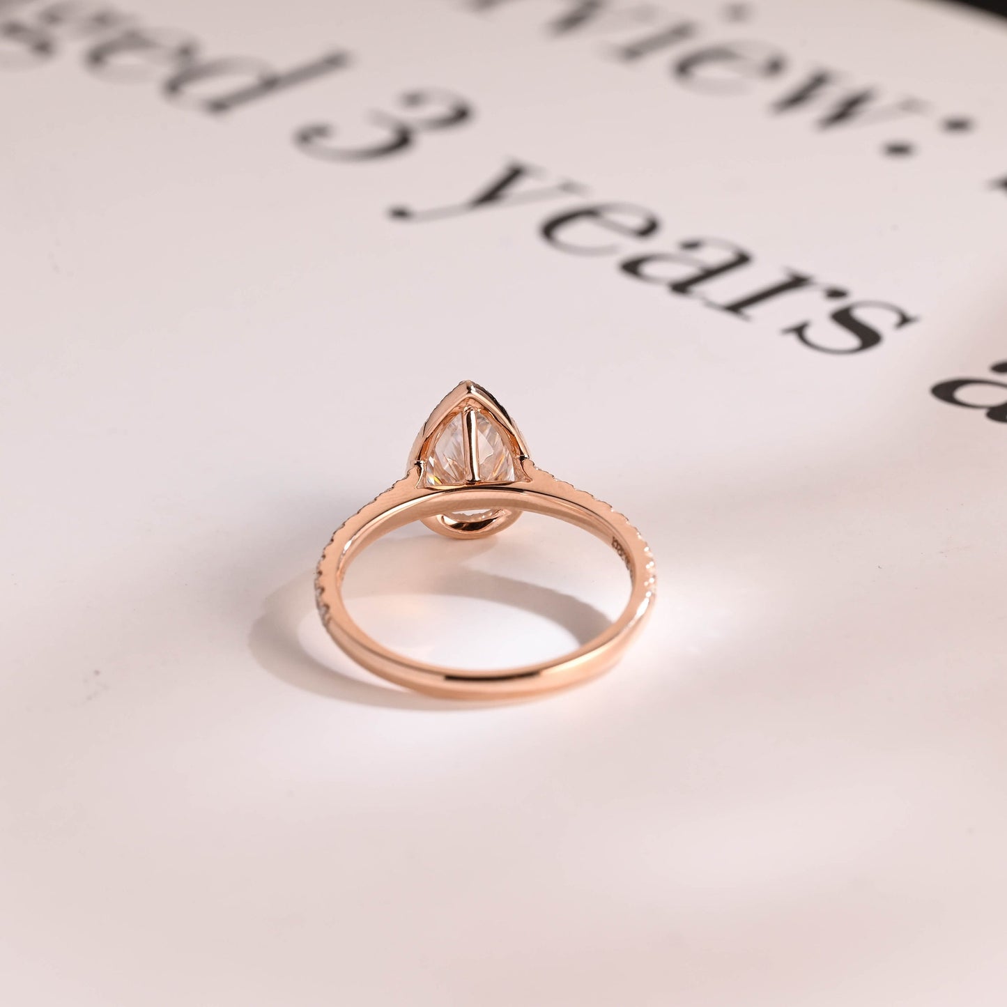 0.80 CT Pear Cut Halo Moissanite Engagement Ring