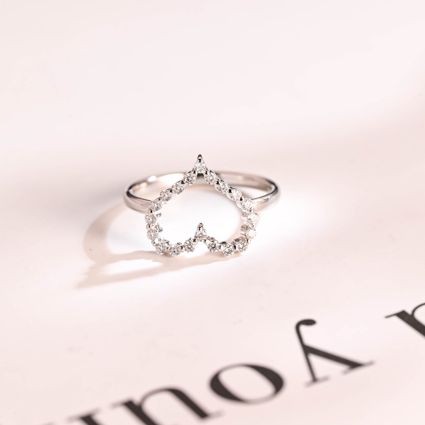 0.30 TCW Round Cut Heart Shaped Moissanite Engagement Ring