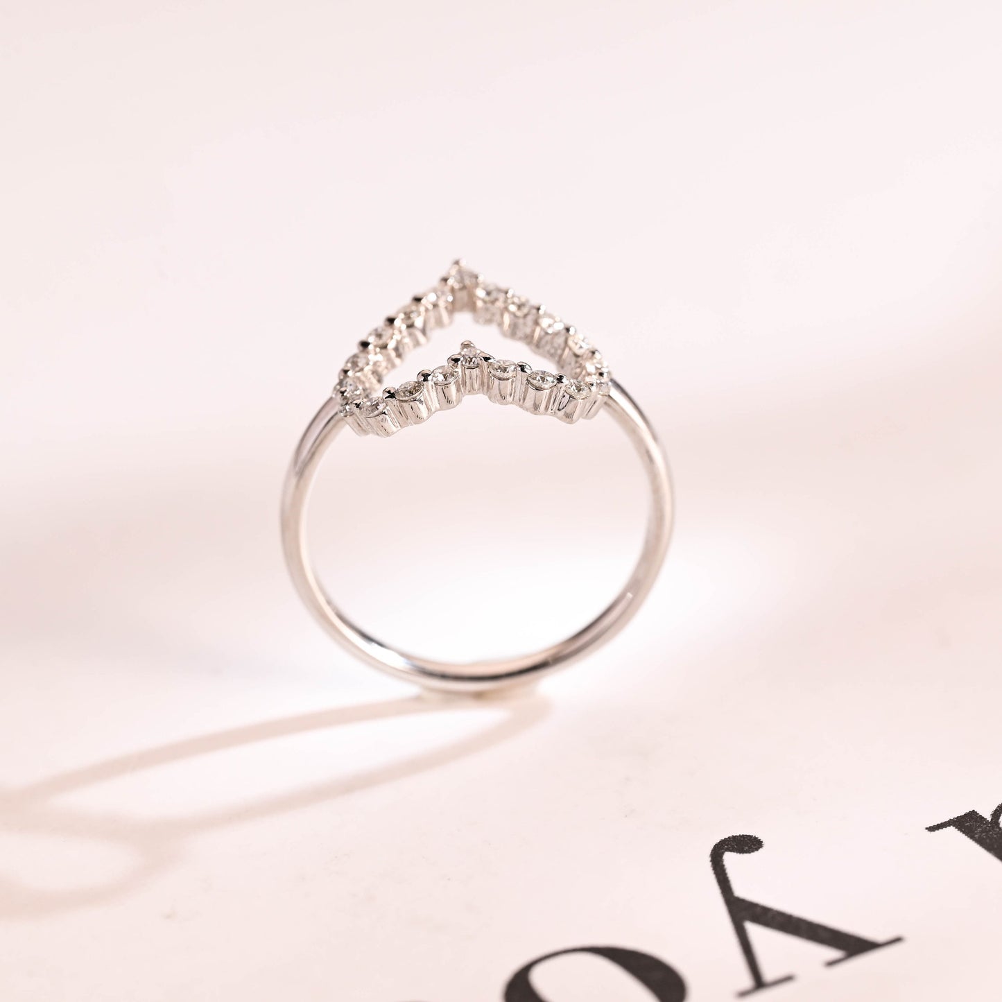 0.30 TCW Round Cut Heart Shaped Moissanite Engagement Ring