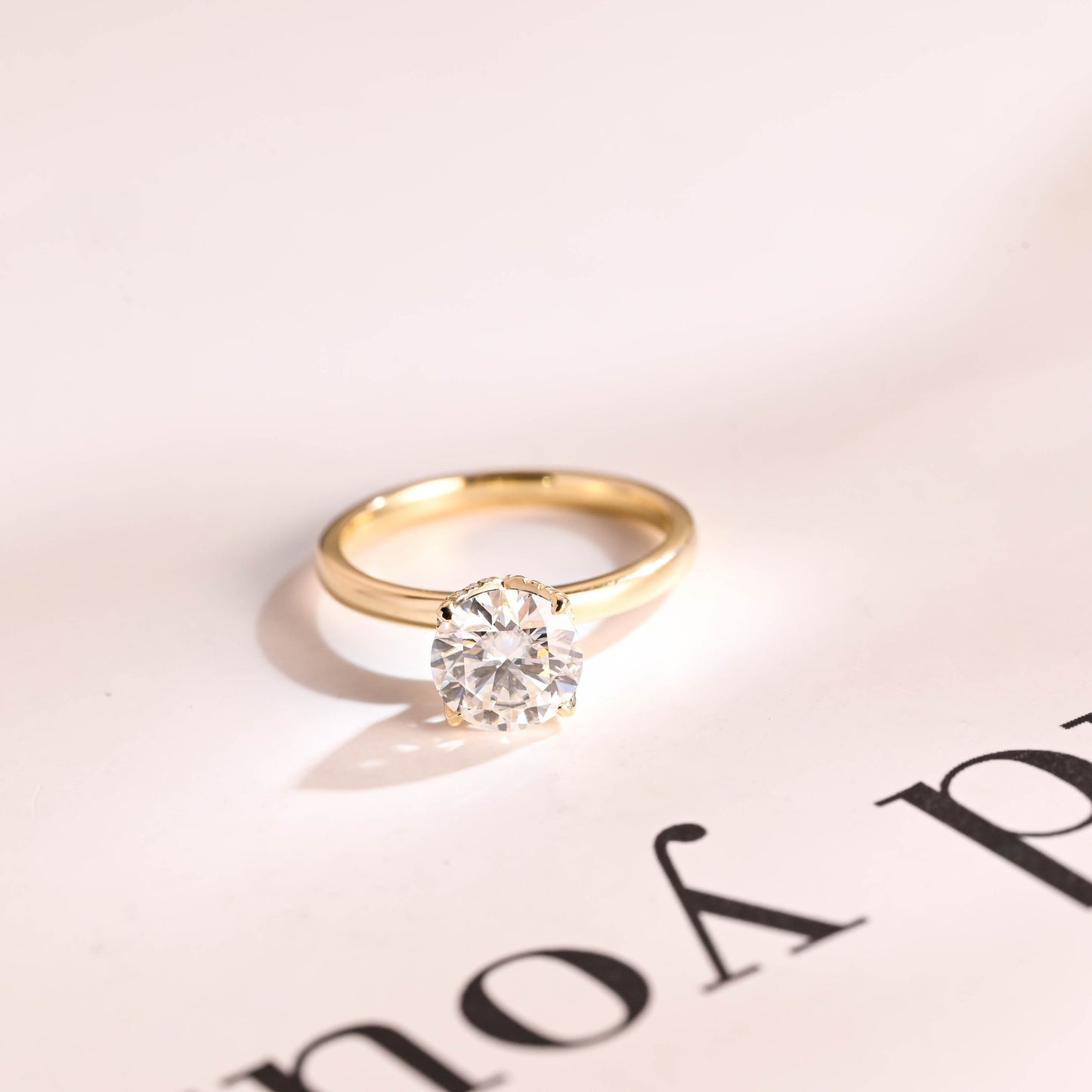 1.2 CT Round Cut Solitaire Moissanite Engagement Ring
