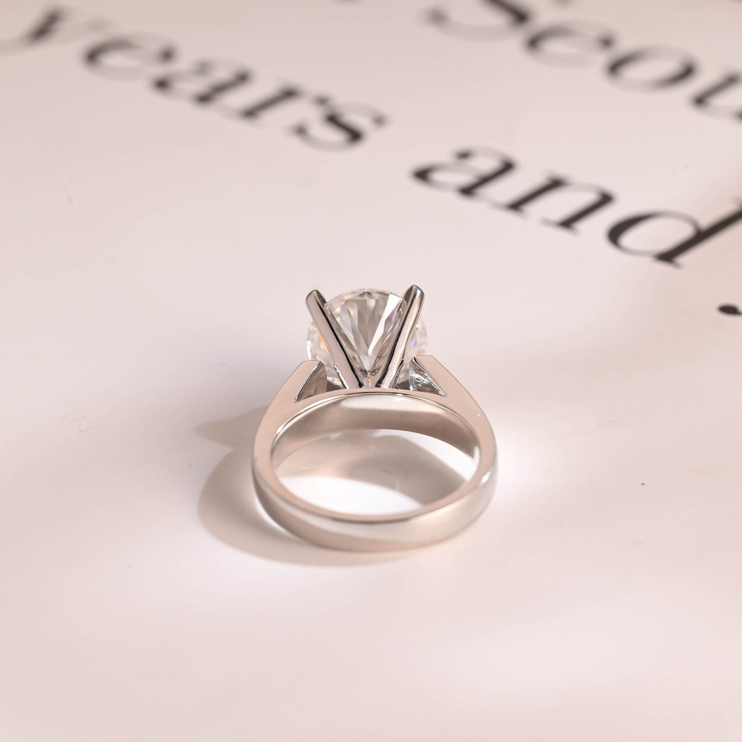 3.5 CT Round Cut Solitaire Moissanite Engagement Ring
