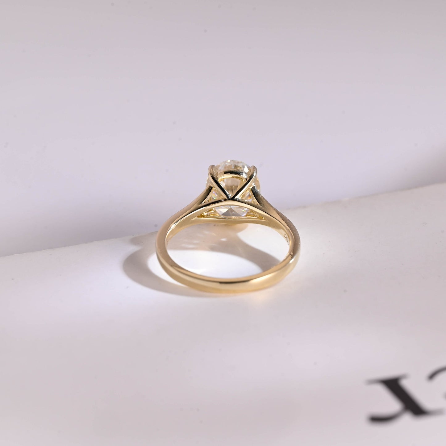 2.0 CT Oval Cut Split Shank Moissanite Engagement Ring