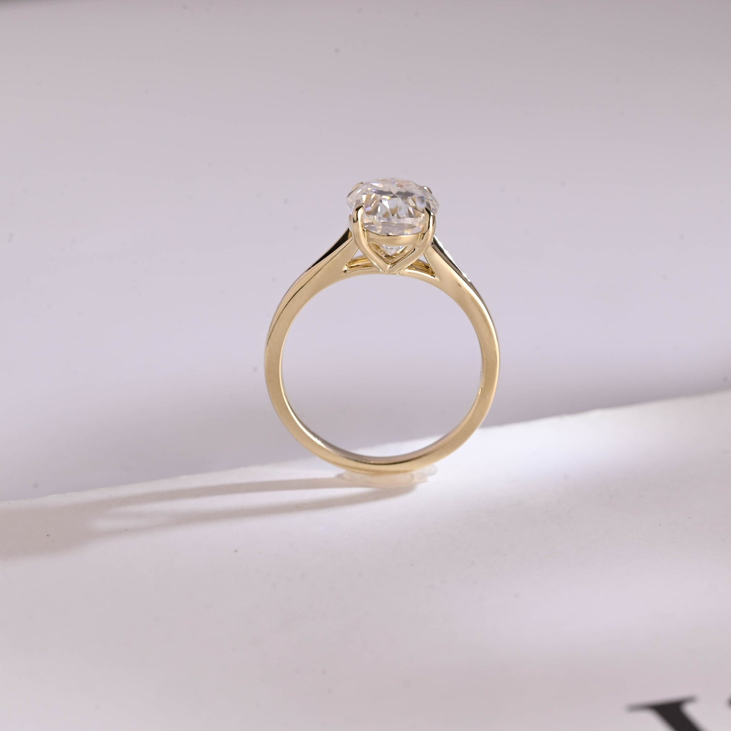 1.0 CT Oval Cut Solitaire Moissanite Engagement Ring