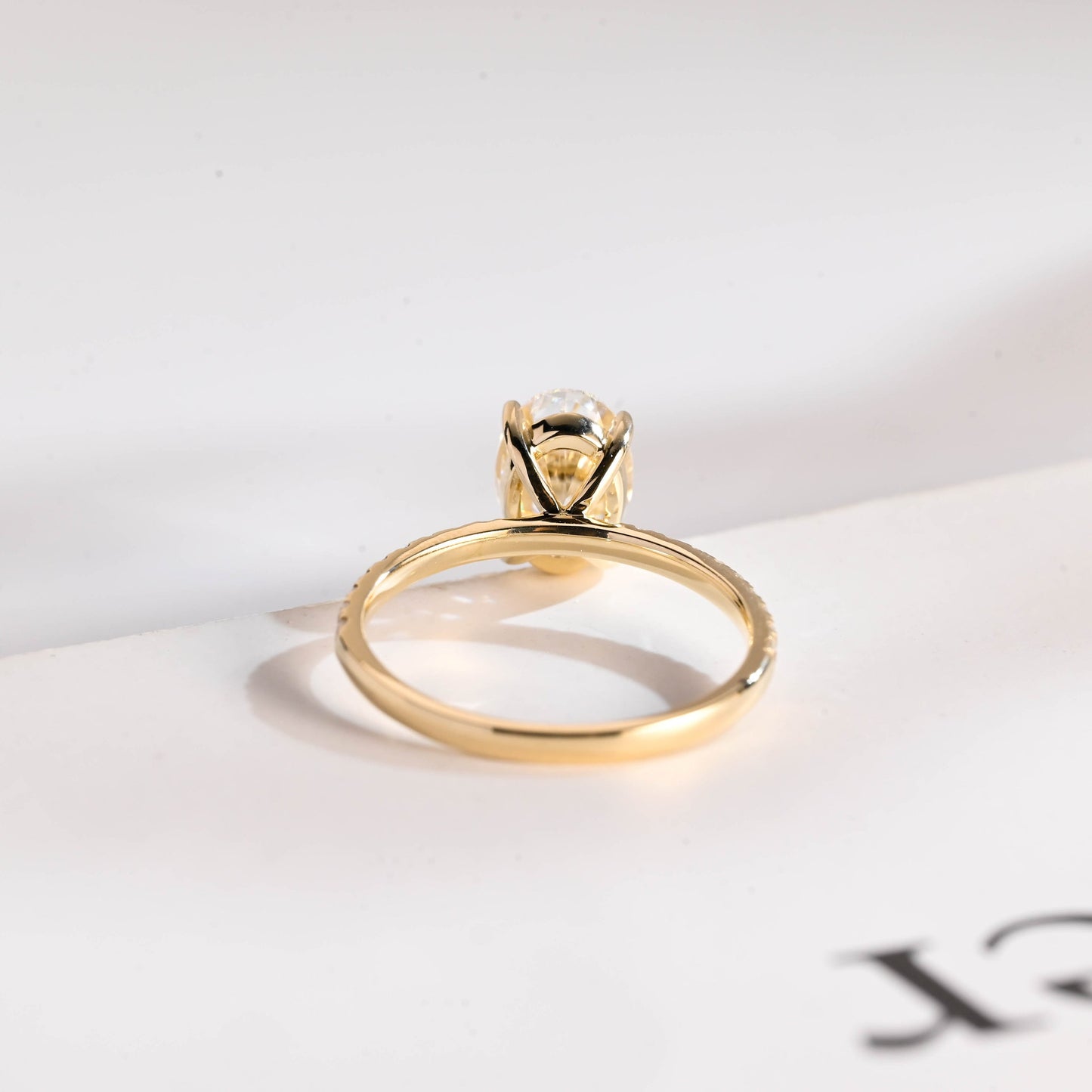 2.5 CT Oval Cut Pave Moissanite Engagement Ring