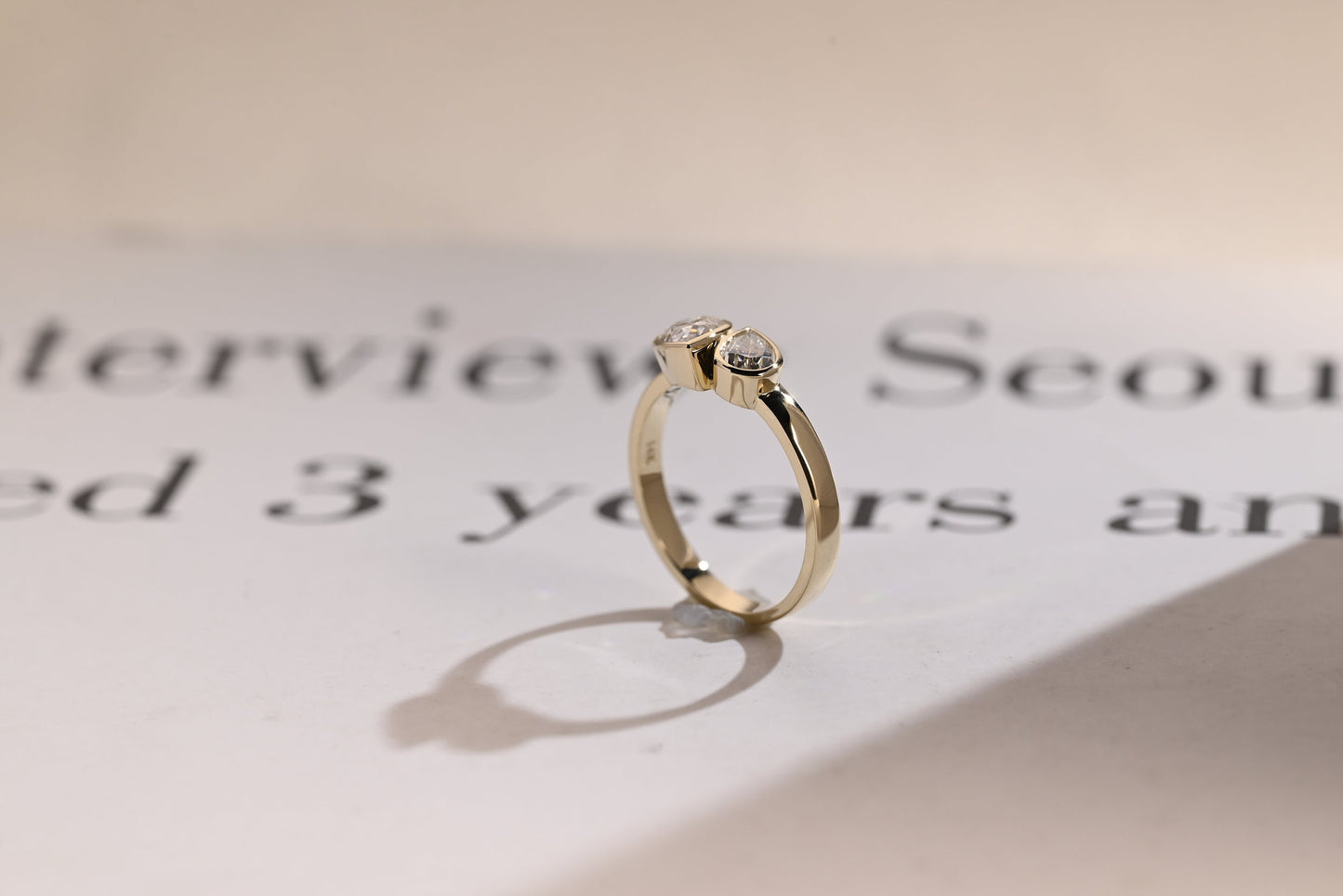 1.0 CT Pear Cut Two Stone Moissanite Engagement Ring