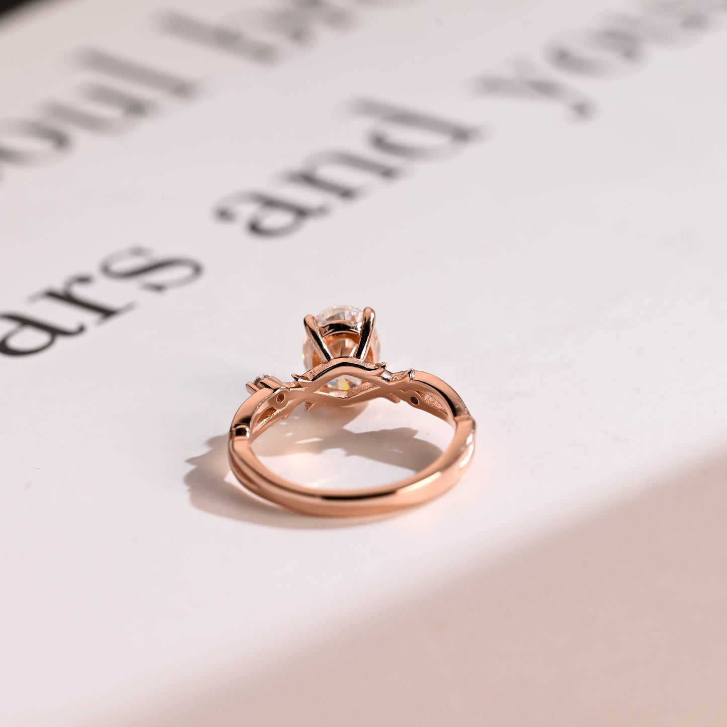 1.5 CT Oval Cut Twisted Moissanite Engagement Ring