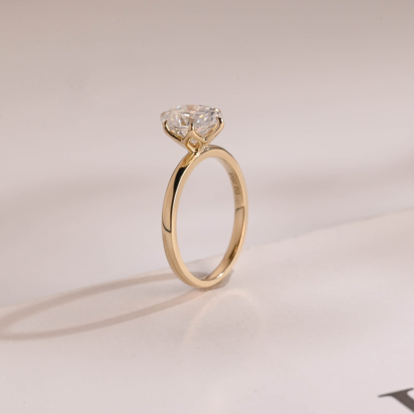 1.0 CT Oval Cut Solitaire Moissanite Engagement Ring