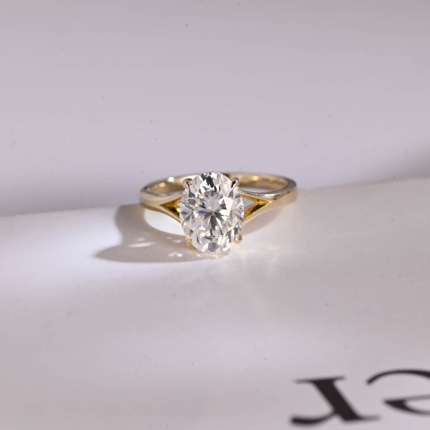 1.0 CT Oval Cut Solitaire Moissanite Engagement Ring