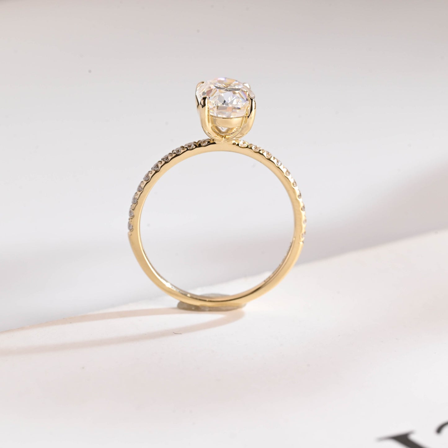2.5 CT Oval Cut Pave Moissanite Engagement Ring