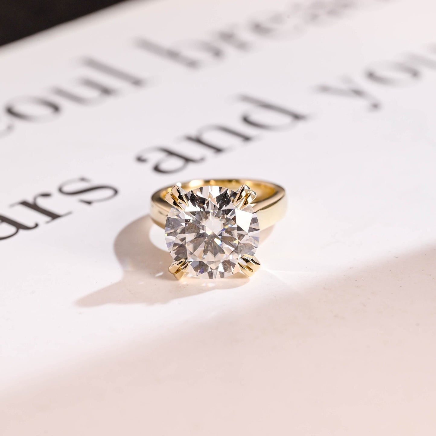 6.0 CT Round Cut Solitaire Moissanite Engagement Ring