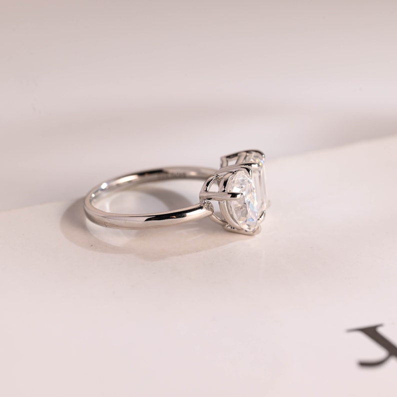 2.0 CT Pear & Emerald Cut Two Stone Moissanite Engagement Ring
