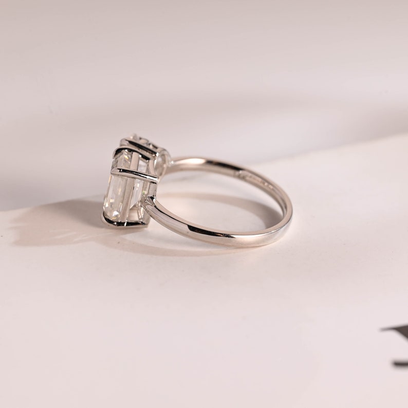 2.0 CT Pear & Emerald Cut Two Stone Moissanite Engagement Ring
