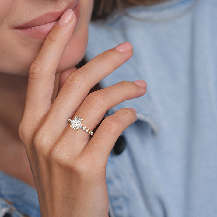 Beverly- 2.50 CT Radiant Pave Moissanite Ring