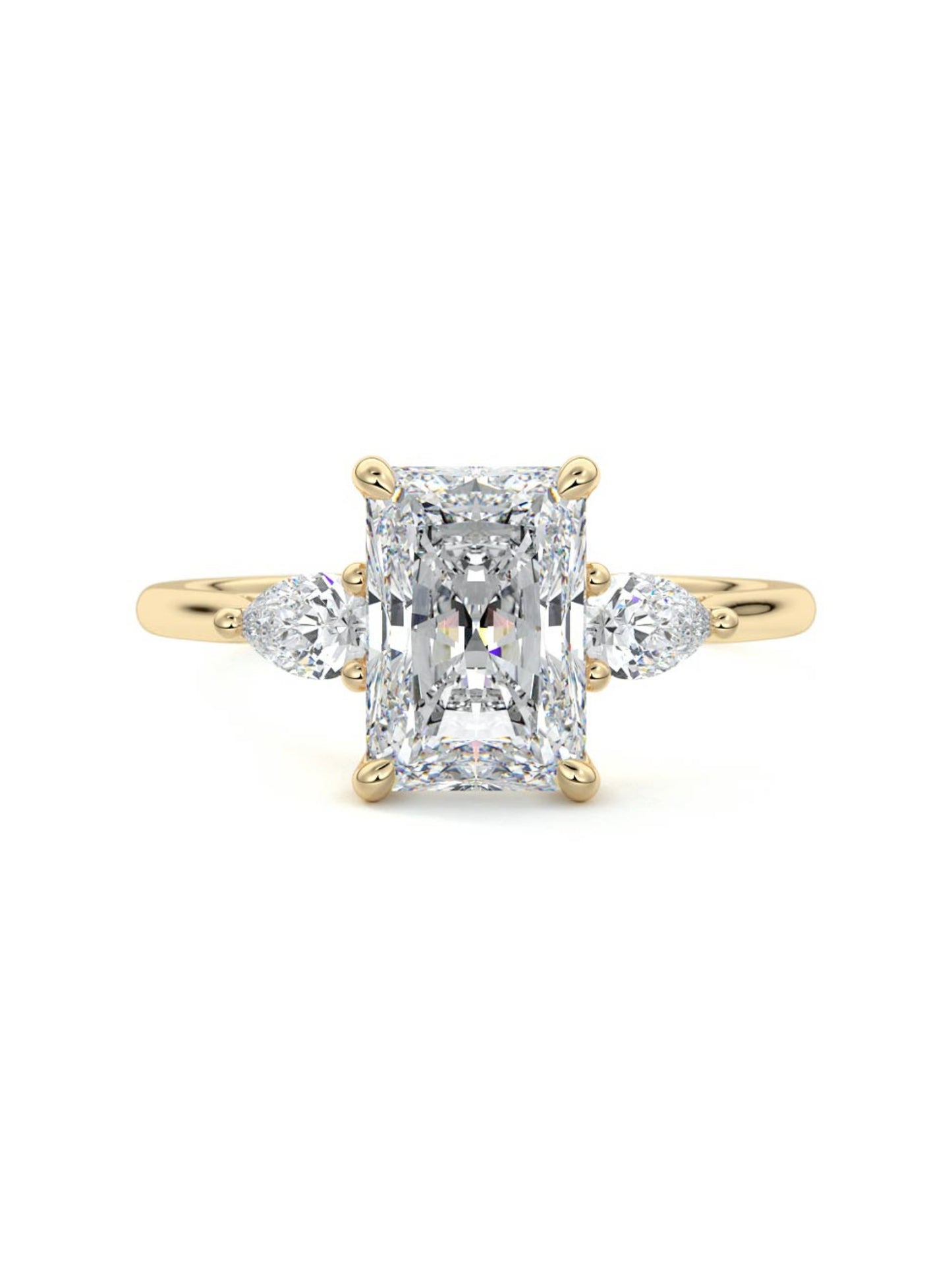 Chris- 2.20 CT Radiant Three Stone Style Moissanite Ring