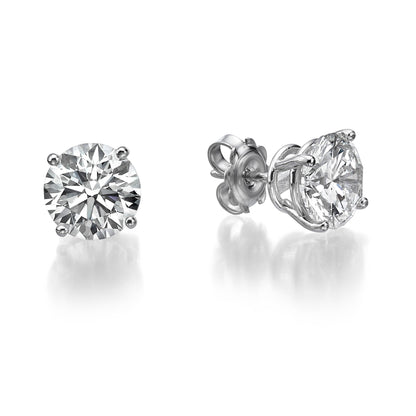 Camila- 4.0 TCW  Round Solitaire Moissanite Earrings