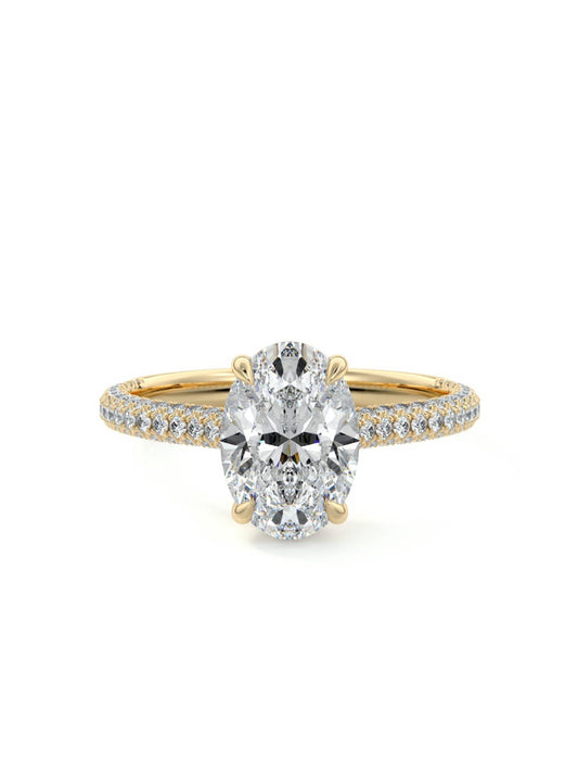 Frederick- 1.20 CT Oval Hidden Halo Pave  Moissanite Ring