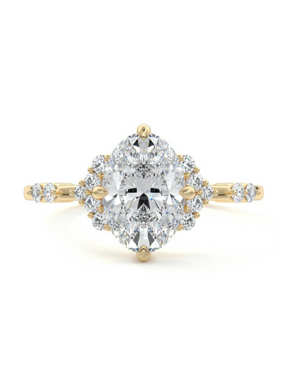 Grace- 1.20 CT Oval Cluster Moissanite Ring