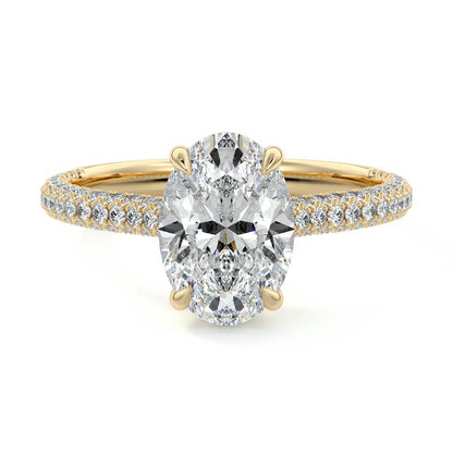 Frederick- 1.20 CT Oval Hidden Halo Pave  Moissanite Ring