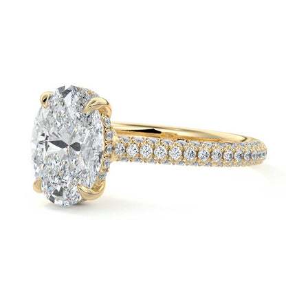 Frederick- 1.20 CT Oval Hidden Halo Pave  Moissanite Ring