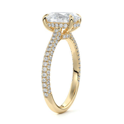 Frederick- 1.20 CT Oval Hidden Halo Pave  Moissanite Ring